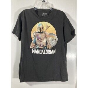 Star Wars: The Mandalorian Men’s Graphic Tee T-Shirt (L) • Baby Yoda Grogu • EUC